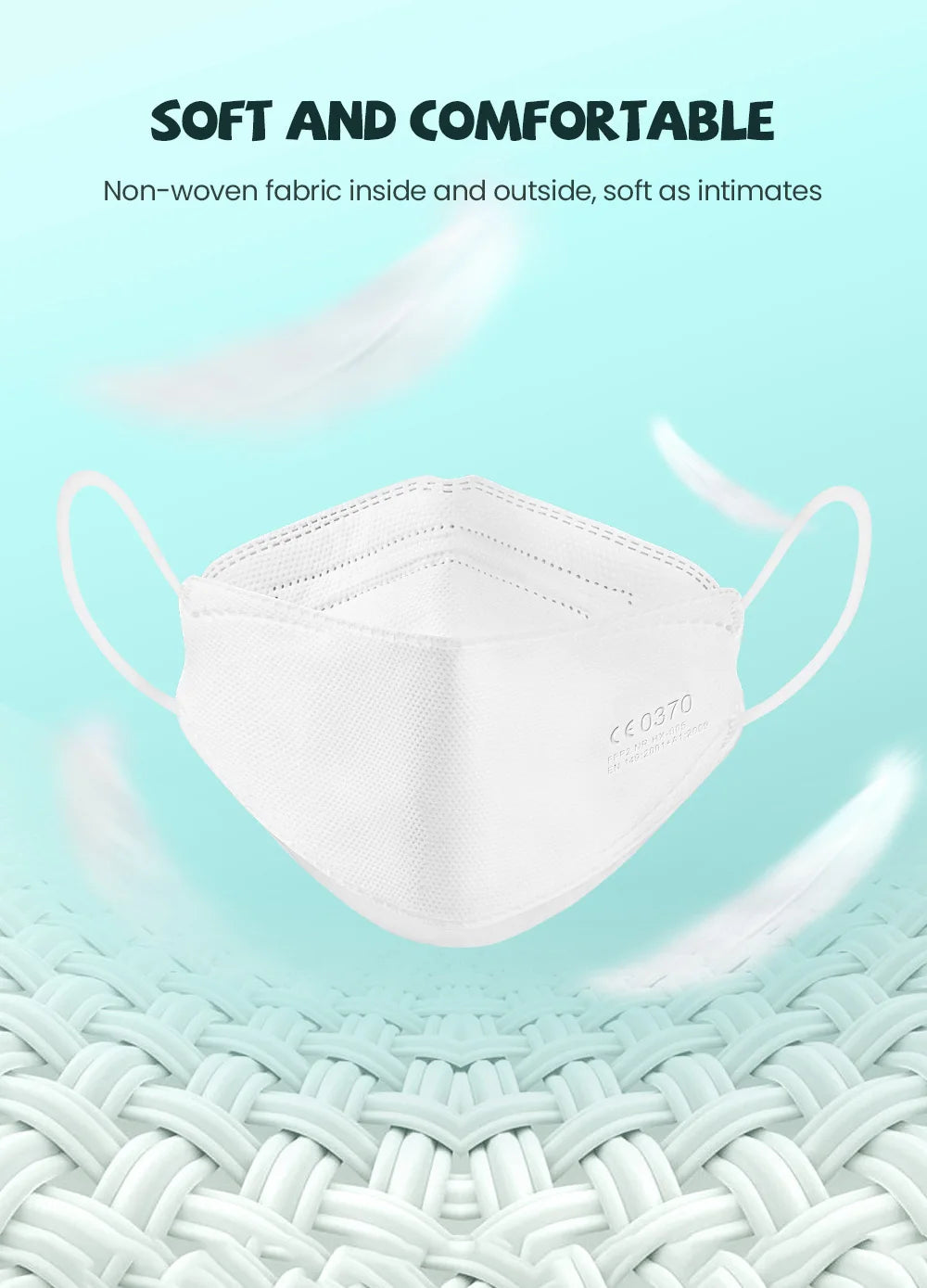 10–200 PCS Kids KN95 Face Masks – 4-Layer FFP2 Protective Masks for Children Ages 6–14, Dustproof & Comfortable, for Boys & Girls