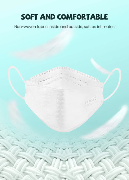 10–200 PCS Kids KN95 Face Masks – 4-Layer FFP2 Protective Masks for Children Ages 6–14, Dustproof & Comfortable, for Boys & Girls