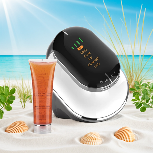EMS & RF Body Slimming Machine with Fat Burner Gel – Radio Frequency, Microcurrent, IPL Body Sculpting & Weight Loss Massager