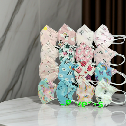 Kids KN95/FFP2 Face Masks – 5-Layer Protective Cartoon Design, Comfortable CE-Certified Disposable Masks for Boys & Girls (Ages 3–15)